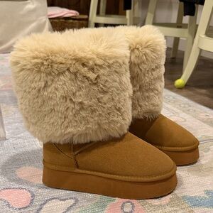 Cozy Tan Faux Fur Women's Boots